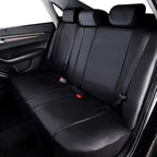 Flying Banner car seat Covers Protects Water Proof Faux Leather Carbon Fiber Front and Rear Bench (Black Black, Full Set - 9PCS) - Image 7