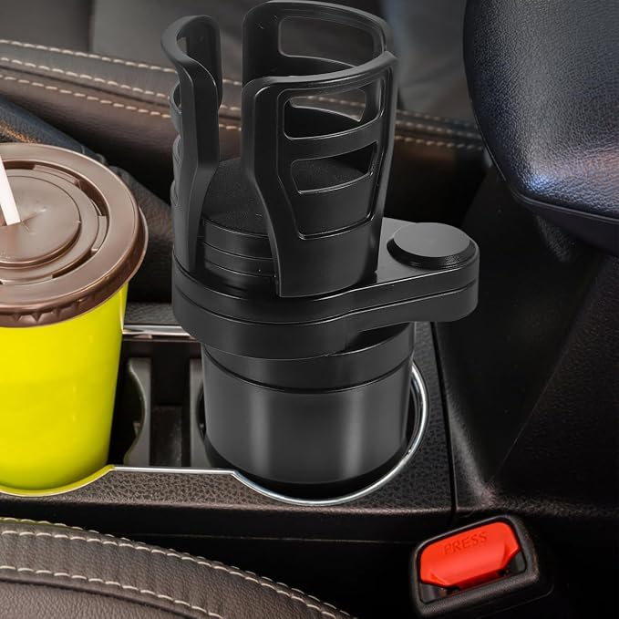 Cabilock Car Cup Holder Expander Multifunction Car Drink Holder with Rotating Base Adjustable Water Cup for Organizer Storage for Mugs and Bottles - Image 8