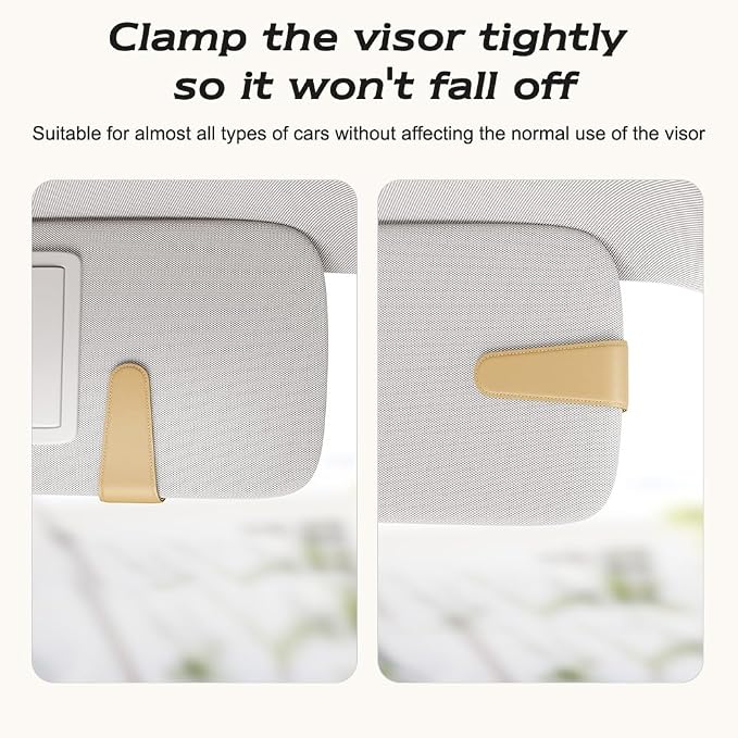 Sotfamily Magnetic Sunglass Holder for Car Visor, 2 Packs, Faux Leather | Strong Magnetism, for Most Car Visors, No Marks on Visor, Gift-Ready Packaging, Sunglass Organizer, Car Accessories for Men - Image 9