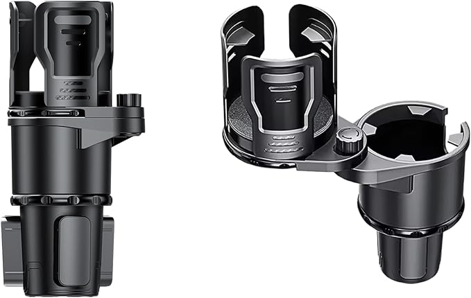 Car Cup Holder Expander 2 in 1，Expandable Cup Holder with 360°Adjustable Base，Compatible with Hydro Flask, Yeti, Nalgene, Other Large Bottles Drinks Mugs, Expandable to 2.87"-6" (Black) by Unknown