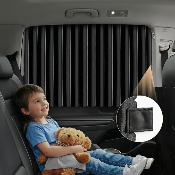 Magnetic Car Side Window Sun Shades for Breastfeeding, Taking a nap, Camping (Back Seat 4pcs) - Image 3