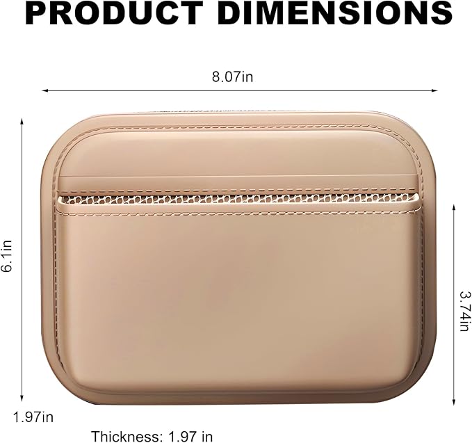 Car Seat Side Pocket Organizer, Mini Leather Auto Door Storage Bag Console Side Organizer, Multifunctional Seat Gap Pocket Storage Pouch for Phone Pen Key Sunglass (Beige) - Image 2