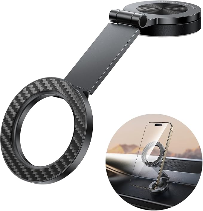 SYNCWIRE for MagSafe Car Mount 【360° Rotation】 Magnetic Phone Holder for Car, Adjustable Metal Arm, Car Magnet Phone Mount for Dashboard, Car Accessories Fit iPhone 17 16 15 14 13 Pro Max &All Phones by SYNCWIRE
