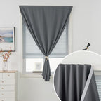 Blackout Curtains with Self Adhesive Tape No Rod No Drill Easy Install Window Cover for Bedroom Kitchen Dorm 46" W x 71" L Grey 1 Panel - Image 5