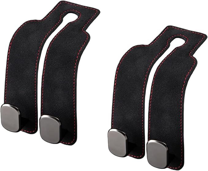 GoldenLife Headrest Hooks for Car, 2 Pack Premium Car Bag Hooks | Secure Heavy-Duty, Elegant & Universal Fit Car Hooks for Purses Handbags Grocery & Backpacks (Black) by Unknown