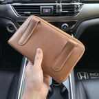 Car Tissue Holder, Sun Visor Tissue Holder, Car Visor Napkin Holder, PU Leather Backseat Tissue Case Holder for Auto Vehicle with Zipper (Brown) - Image 7
