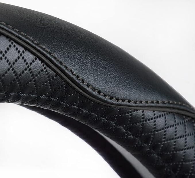 Rueesh Steering Wheel Cover Microfiber Leather Universal for 14.5-15 Inch | Anti-Slip Car Wheel Cover for Women and Men, Durable, Breathable Embossing, Soft Padding - Image 8