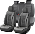 Coverado Car Seat Covers Full Set, Seat Covers for Cars, Front Seat Covers and Back Seat Cover Waterproof Leather Automotive Seat Cover, Universal Car Interior Protectors Cushion for Most Cars by COVERADOAUTO
