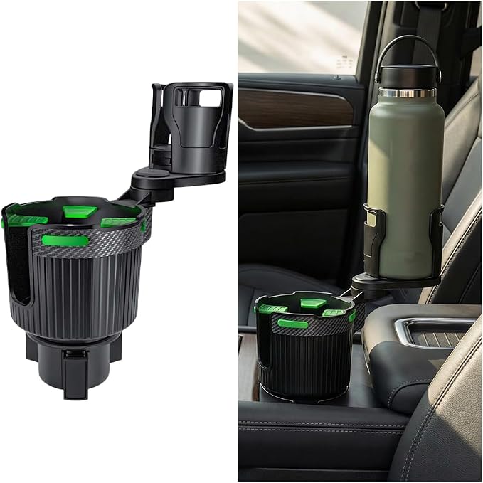 Car Cup Holder Expander, Expandable Arm Automotive Cup Holder Adapter with Adjustable Base, Vehicle Water Bottles Mugs Drinks Insert Adapter Extender, Universal Fit (Green) by Unknown