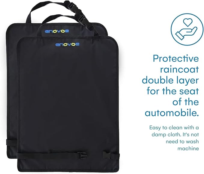 Enovoe Car Seat Protectors for Kids - 4 Pack Premium Quality Car Seat Cover Back Seat Offers Waterproof Protection from Mud and Scratches - 18" x 24" with Adjustable Straps and Games for Kids - Image 5