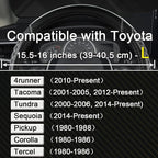 West Llama Customized Auto Car Steering Wheel Cover for Toyota Tacoma,4Runner,Tundra,Sequoia,15.5-16 inch(Diamond Quilted-Black+Gray-Large Size) - Image 2