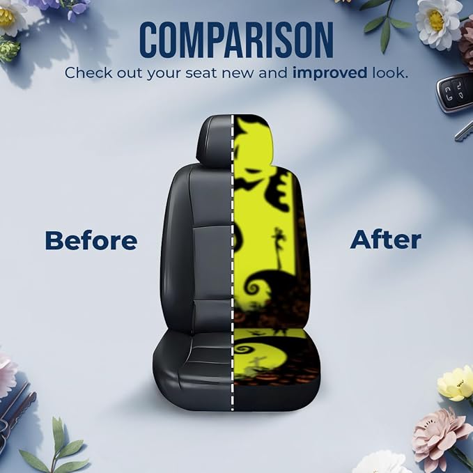 GENANY Horror Car Seat Covers Set of 2, Horror Breathable Front Seat Covers for Truck Sedan SUV, Couple Car Accessories, Horror Gift for Women Men - Image 7