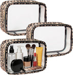 Clear Makeup Bag Set, TSA Approved Clear Toiletry Bag 3 Pack Carry on Travel Packing Organizer Bags Waterproof Clear Makeup Pouch Cosmetic Case with Zipper Car Accessories Essentials for Women - Image 9