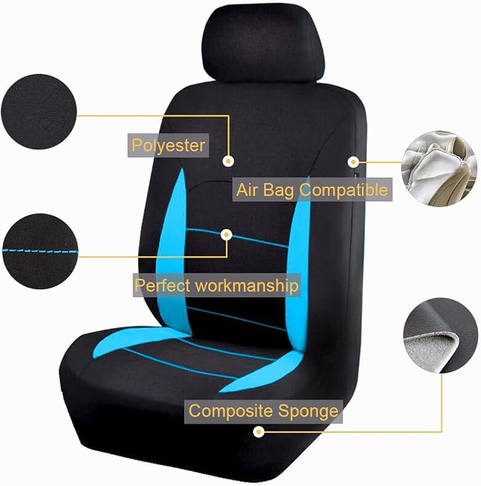 Flying Banner Car Seat Covers Front Seats Rear Bench Polyester car seat Protectors Easy installations Rear Bench Split Classic Man Lady Truck - Image 2