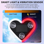 LED Solar Heart Light for Car Window Lights Interior Neon Ambient Lighting Car Accessories for Women Girl Girly Cute Decor Accessory, Smart Light Vibration Sensor, Red, 2 Pack - Image 5