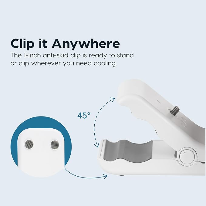 IRIS USA WOOZOO Cordless Portable Clip On Fan, USB-C Rechargeable, Blue | LED Light, Mosquito Repellent Tray, 360° Tilt, 3 Speeds, Pet Stroller Car Fan, Camping Golfing Outdoor Use - Image 4