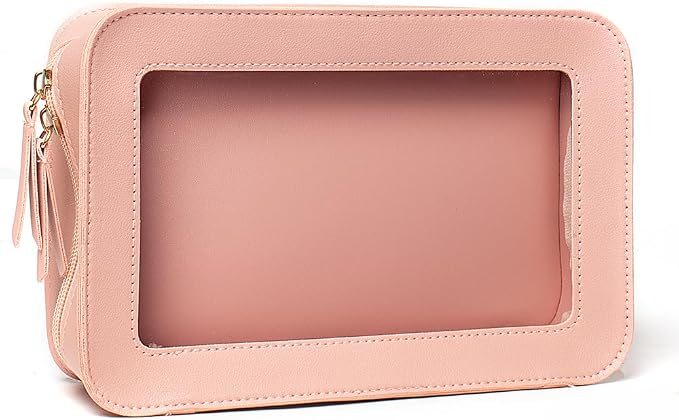 Clear Makeup Bag Small, TSA Approved Portable Toiletry Bag with Zipper Cosmetic Travel Bag Makeup Organizer Case Mini Makeup Pouch for Purse Car Organizer Bag for Women Men by FFpaw