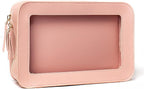 Clear Makeup Bag, Pink Travel Makeup Pouch Toiletry Bag for Women Waterproof Small Cosmetic Bag Case Small Make Up Bag with Zipper Car Organizer Car Essentials for Women Men - Image 2