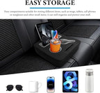 Car Back Seat Organizer, Leather Automotive Rear Seat Couch Cup Holder Expander Tray, Vehicle Cup Holder Tray Holds Snacks Remotes Phones for Truck RV Boat Couch Pillow Bed - Image 5