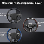 Hiseanllo Carbon Fiber Steering Wheel Cover 3PCS Set – Anti-Slip, Scratch-Resistant, Universal Fit for 14–16 Inch Wheels – Interior Car Accessories for Cars, SUVs, Trucks (Brown) - Image 5