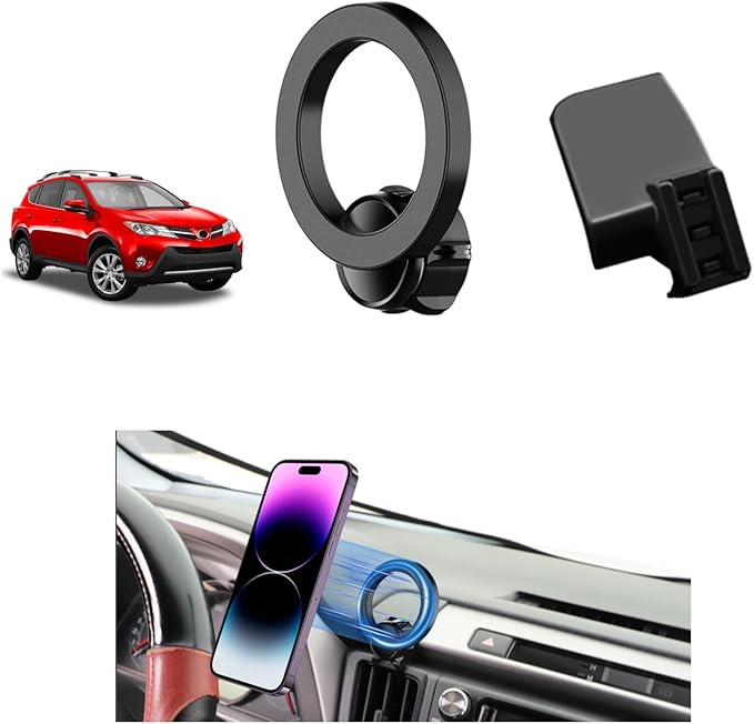 PZK Magnetic Car Phone Holder for Toyota RAV4 2013-2018 Accessories Vent | Strong Magsafe RAV4 Car Phone Mount Fixed Clip Hands Free 360° Rotation Phone Cradles Fit for All 4.0-7.0'' Smartphones by SpecificCarPhoneHolder