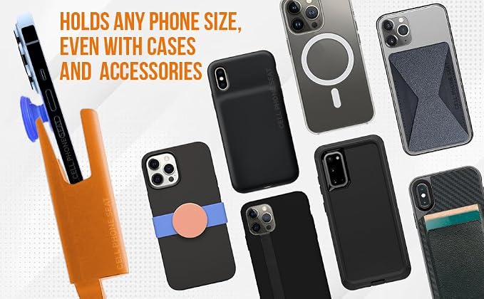 Cup Holder Phone Holder Mount for Car - Universal Adjustable Expander Cradle Hands-Free Driving - Compatible with All Smartphones iPhone Samsung Google Android Orange - Image 4