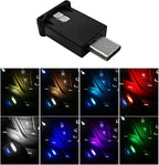 USB Type C LED Ambient Light, 8 Colors RGB LED Car Atmosphere Lamp with Adjustable Brightness, 5V Plug-in USB Night Lights Interior Decoration for Vehicle Home Office by Unknown