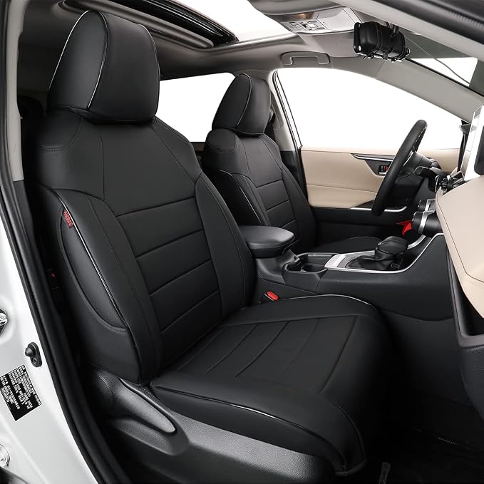 EKR Corolla Seat Covers Custom Fit for Toyota Corolla 2019 2020 2021 2022 2023 2024 2025 2026 Hatchback SE/XSE/Nightshade,Full Set Leather Car Seat Cover for SUV-Faux Leather(Black) by EKR