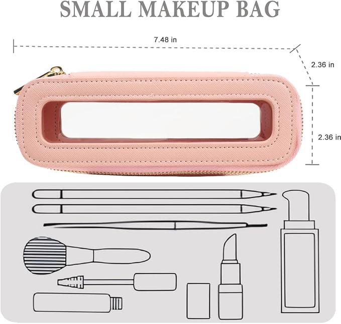 Travel Clear Makeup Bag Set, TSA Approved Cosmetic Bag Case with Zipper Portable Makeup Pouch Toiletry Bag Traveling Cosmetic Organizer Storage Bag Car Organizer Car Essentials - Image 4