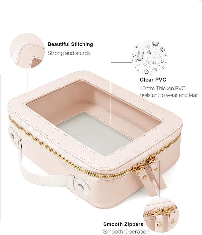 Travel Clear Makeup Bag Set, TSA Approved Cosmetic Bag Case with Zipper Portable Makeup Pouch Toiletry Bag Traveling Cosmetic Organizer Storage Bag Car Organizer Car Essentials - Image 4