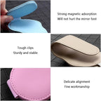 OFBAND Magnetic Sunglass Holder for Car Visor,PU Leather Car Sunglass Holder Organizes Glasses Tickets Cards & Keeps Car Tidy,Universal Car Accessories Interior (Khaki) - Image 3