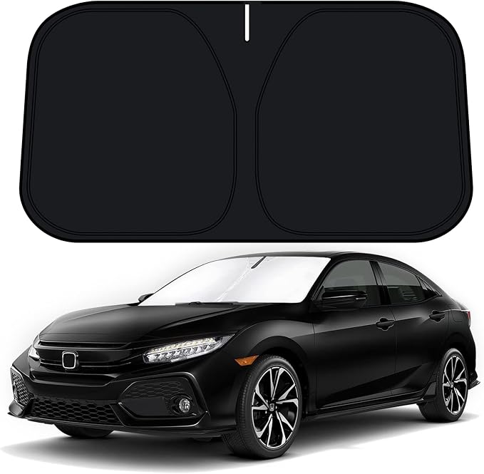 D-Lumina Windshield Sun Shade for 2016-2021 Honda Civic Accessories, Front Window Sunshade Sun Visor Protector Block UV Rays Heat, Foldable 2 Layers 210T Material by D-Lumina