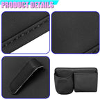 Car Side Door Organizer, Leather Auto Back Seat Storage Pouch with Cup Holder, Car Console Side Trash Can, Universal Vehicle Interior Organizer Pocket for Phone, Coin, Sunglasses (Black) - Image 5