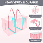 TICONN 4 Pack Extra Large Moving Bags Heavy Duty with Zippers & Carrying Handles, Durable Storage Bags Moving Boxes for Closet Organizers and Storage (4 Pack, Coral) - Image 3