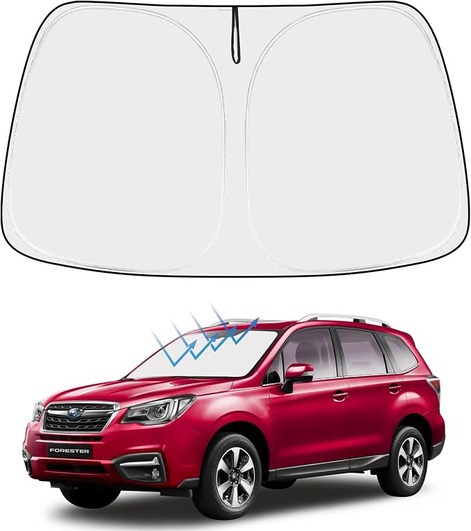 Proadsy Custom Fit Car Windshield Sun Shade for 2015-2018 Subaru Forester | 240T Heat Shield, Drops Temp 54°F, Blocks 99% UV, Prevents Dashboard Cracking, Summer Parking & Beach Trips, Easy Twist-Fold by Proadsy