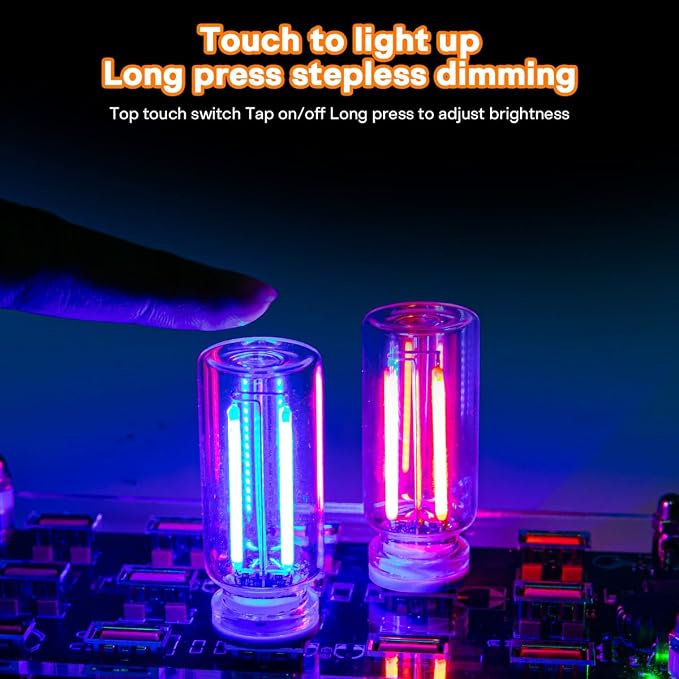 2PCS USB LED Lights for Car Interior, Mini Ambient Lighting Car Interior Lights, Touch Control Car USB Light, Decorative Night Light for Vehicle Bedroom Camping(Blue) - Image 3