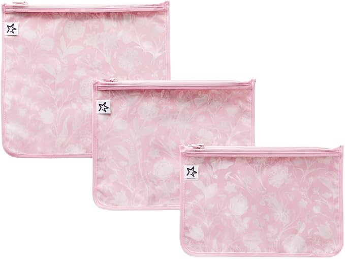 Tiny Twinkle Diaper Bag Organizing Pouches|3 Pack Mess-Proof Clear Front Travel Organizer Bags&TSA Approved Toiletry Bag Set for Baby and Mom Essentials by TinyTwinkle