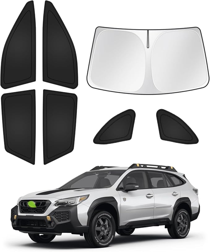 Canvcle Sunshades for 2020-2025 Subaru Outback Accessories Windshield Sun Shade Side Rear Window Shade Cover Sun Visor Shield Privacy Protection Keep Vehicle Cool Black 7PCS by Canvcle