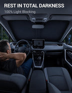 Proadsy Custom Fit 2019-2026 Toyota RAV4 Windshield Sun Shade, Blocks Heat | 240T Heat Shield, Drops Temp 54°F, Blocks 99% UV, Prevents Dashboard Cracking, Summer Parking & Beach Trips, Easy Twist-Fold - Image 7