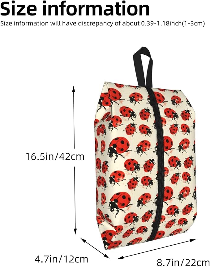 Ladybird Travel Shoe Bag for Men & Women, Waterproof Shoe Storage Organizer with Zipper, Portable Shoe Pouch for Sneakers, Heels, Sandals, Gym & Travel Luggage 2PCS - Image 3