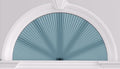 Myshade Arch Window Shades Half Circle Light Filtering Cellular Shades Cordless No Drill Blinds for Windows Half Moon Honeycomb Fabric No Tools Shades Easy Install (1PCS Blue 24" W X 12" H) by MYSHADE