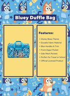 Bluey Kids’ Duffle Bag – Bluey & Bingo Travel Gym Bag with Adjustable Shoulder Strap, Mesh Side Pockets & Zipper Pocket - Image 5