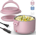 Electric Lunch Box, 32 oz Portable Food Warmer Heater, Lunch Warmer Portable for Work/Office/Car/Travel 12V/24V/110V 3-in-1, Warming Soup & Meal, Spill-Free, Men & Women's Gifts, Pink by Aotto