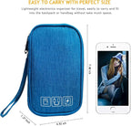 Electronic Organizer Bag Cable Organizer Travel Cord Organizer Case Pouch Portable Carrying Case for Charger Hard Drive Earphone USB SD Card (Blue) - Image 4