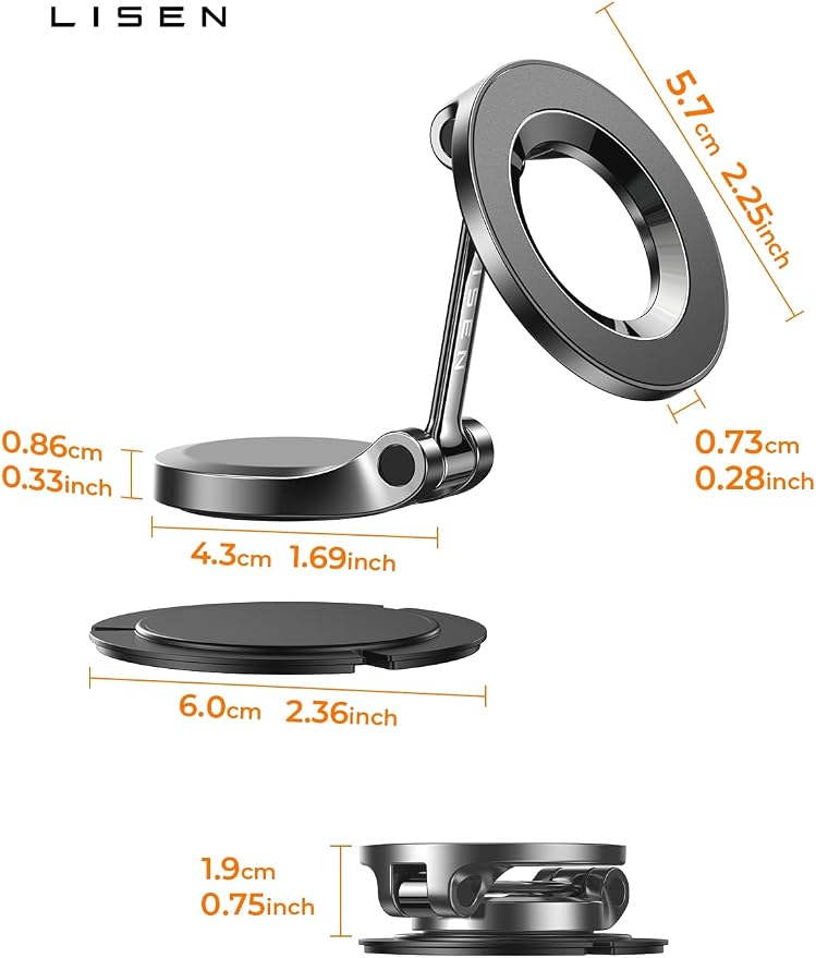 LISEN for MagSafe Car Mount for iPhone 17 Pro Max [24 Strong Magnets] Classic Magnetic Phone Holder for Car Dashboard Magnet Phone Mount Car Cell Phone Holder for iPhone 17 Pro Max Air 16 15 14 13 12 - Image 10