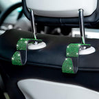 Moly Magnolia Bling Car Seat Headrest Hooks, 4PCS Handcrafted Rhinestones Seat Hanger Organizer for Handbag Purse Scarf, Universal for Cars, Auto Interior Accessories for Women Men (Green) - Image 5