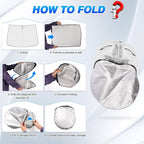 Canvcle Windshield Sun Shade for 2022-2025 2026 Nissan Frontier Accessories Thicken 6-Layer Front Window Sunshade Cover Sun Visor Protector Foldable Block UV Rays Keep Vehicle Cool - Image 6