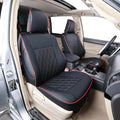 EKR Car Seat Covers Custom Fit for Toyota 4Runner(5 Seats) Full Set | for Toyota 4 Runner 2010-2024 Seat Covers for SUV,Airbag Compatible,Pet-resistant,Faux Leather(Black with Red Piping) by EKR