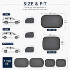 Car Window Shade for Baby -Glare Shield and UV Rays Protection for Your Child, Car Shades for Side Windows 4-Pack-19 X 12" Window Shade (Black 4 pcs) - Image 7