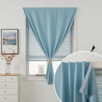 Self Adhesive Curtains, Portable Blackout Curtains Fabric Curtains for Living Room No Drilling, 59" W X 96" L, Lake Blue, 2 Panels - Image 6